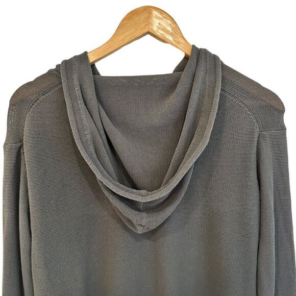 T Alexander Wang Grey 100% Cotton Knit Hooded Crewneck Sweater Size Small - Picture 4 of 6